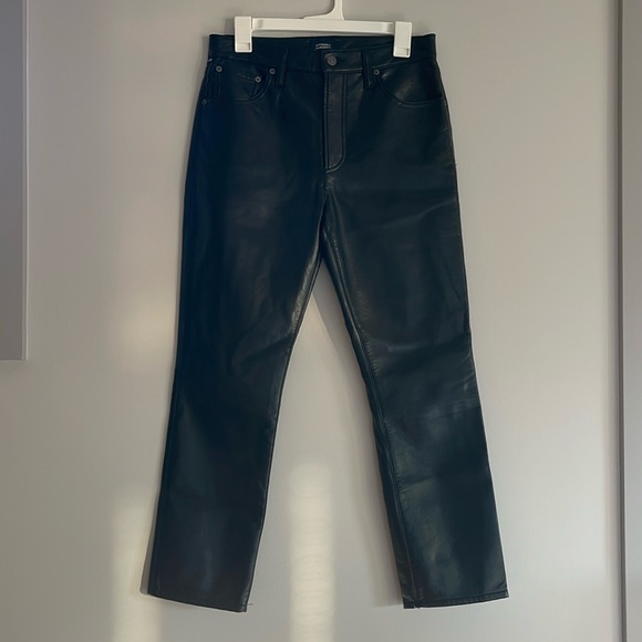 NWT Citizens of Humanity Jolene High Rise Straight Recycled Leather Pants 27 - Picture 4 of 11